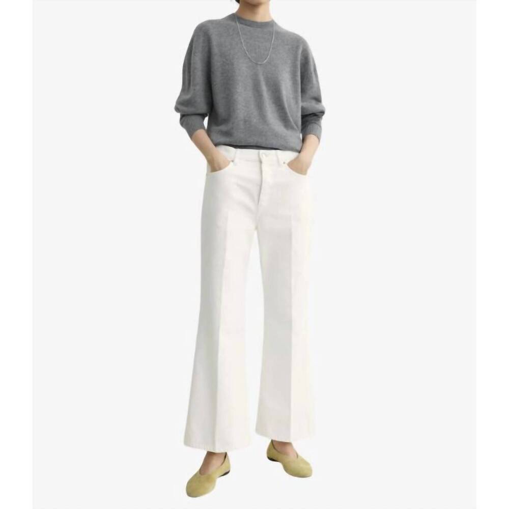 NEW TOTEME kick flare denim jeans in off white